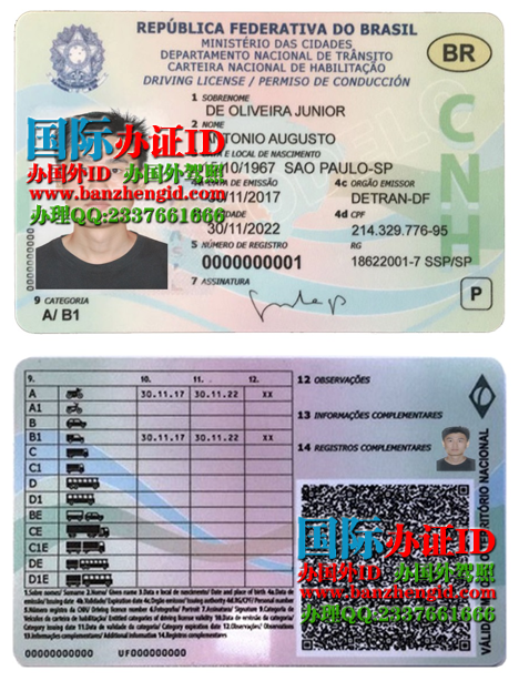 巴西驾驶证Brazilian driver's license，巴西驾照Carteira de motorista brasileira，巴西驾驶执照Brazilian driver's license