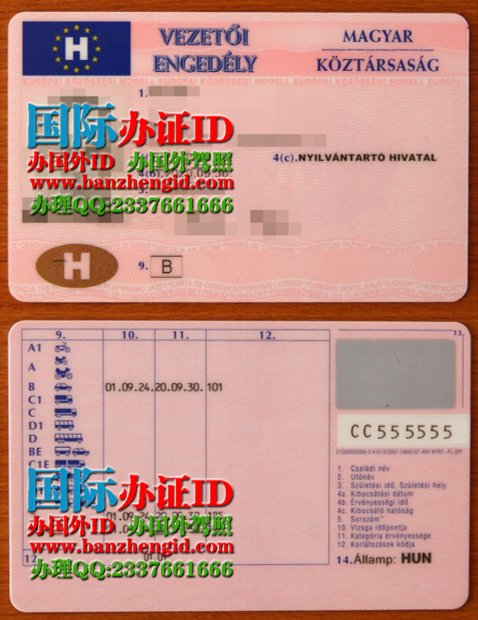 办匈牙利驾照Hungarian driver's license（Magyar járművezetői engedély），购买匈牙利驾驶执照，办理匈牙利驾驶证，出售匈牙利驾照。匈牙利驾照样本
